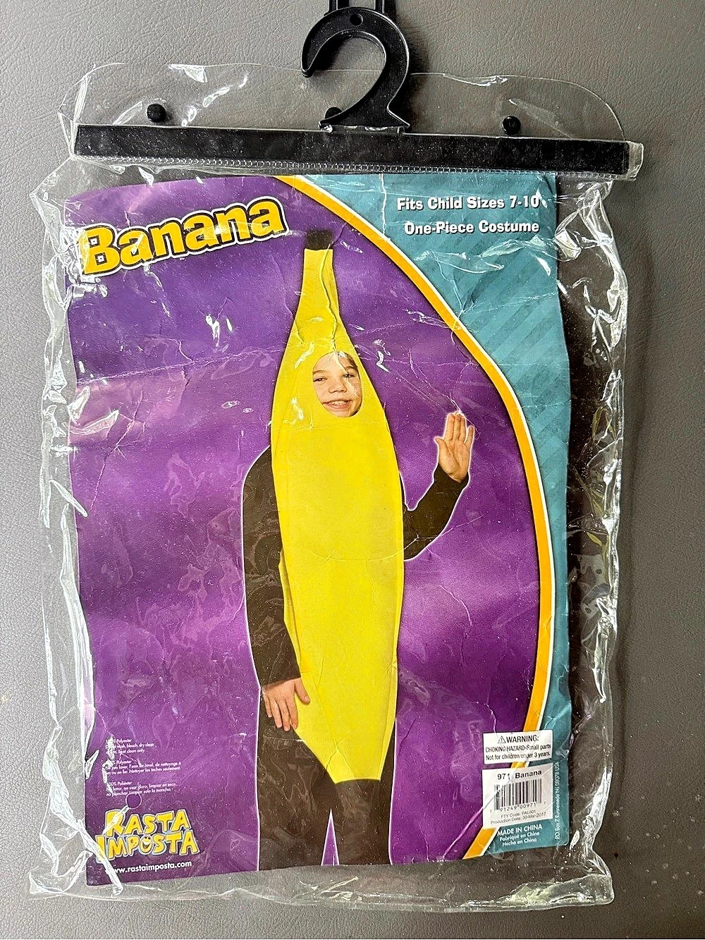 Rasta Imposta Kids Banana Costume One-Piece Halloween Size 7-10 Yellow Unisex